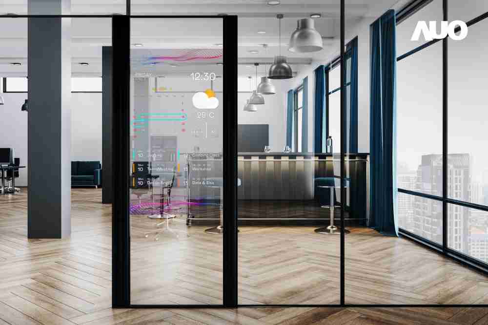 60吋Micro LED透明窗屏显示器，，，可依需求调整并延伸应用于不同场域，，，，包括汽车侧窗或家庭玄关、、智慧橱窗、、商业展示等面向，，提供丰富的信息娱乐内容